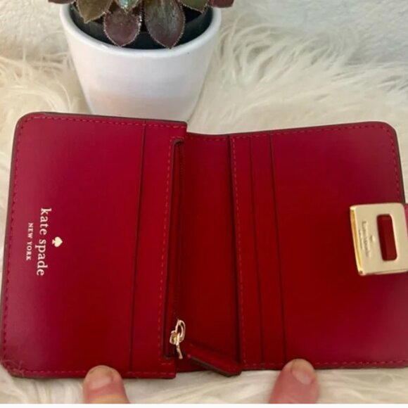 kate spade Phoebe Refined Leather Card Case Rose Oil NWOT - Picture 3 of 3